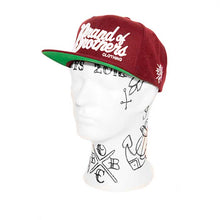 B Script (burgundy snapback)